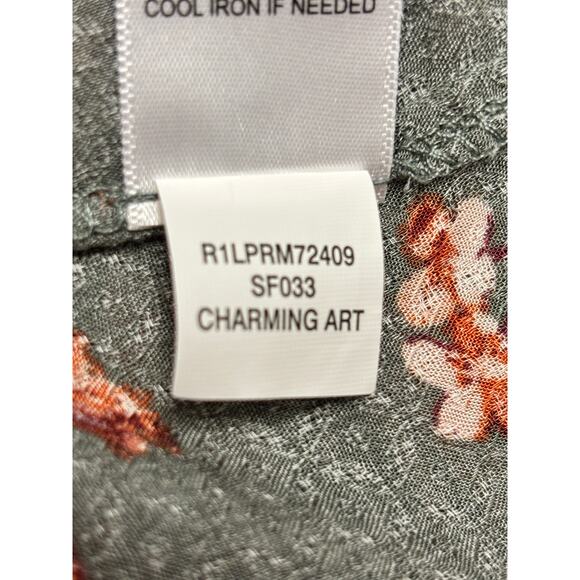 Live & Let Live Green Floral Top Size XS - Picture 7 of 7